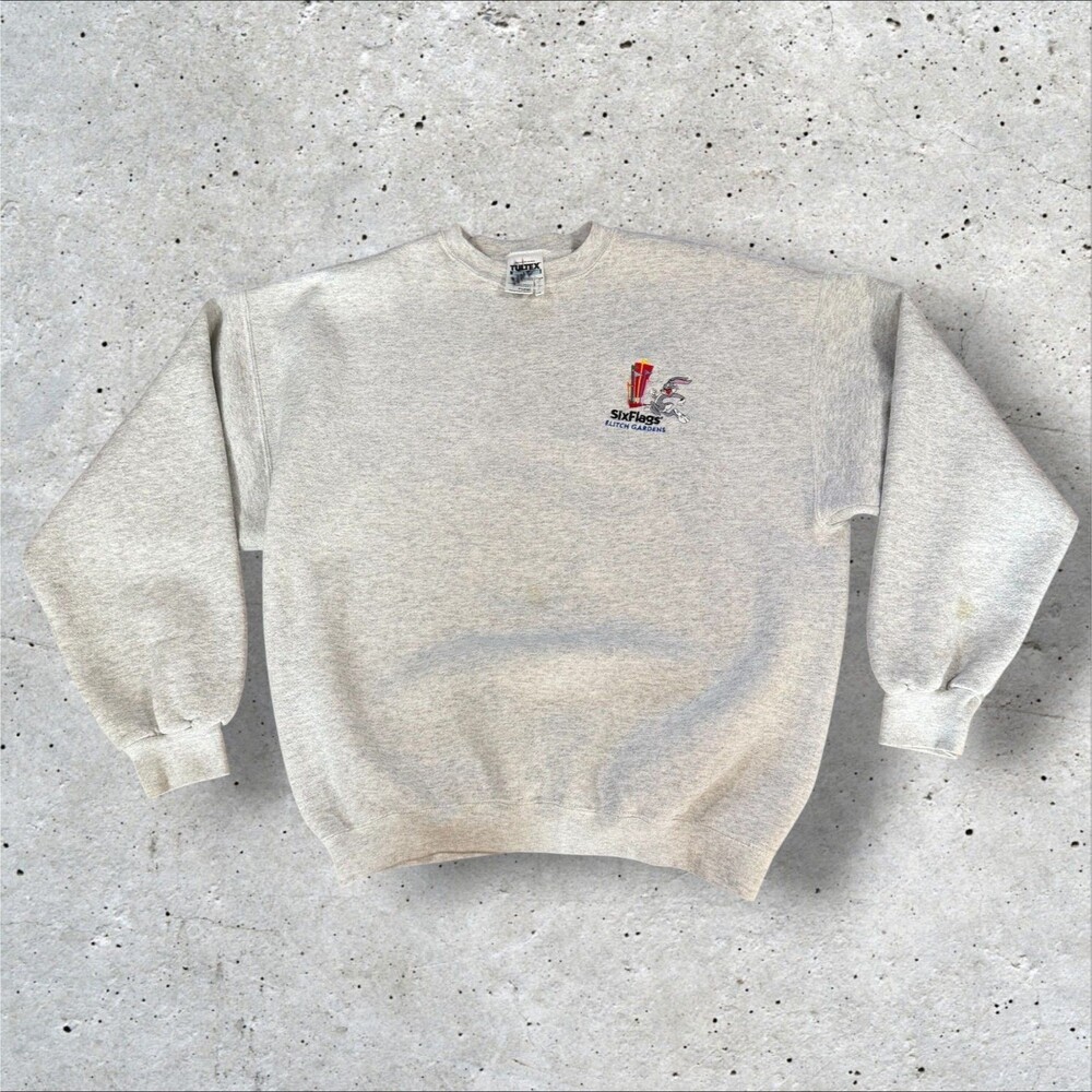Vintage 90s Six Flags Elitch Gardens Sweatshirt Mens XL Bugs Bunny Tultex USA